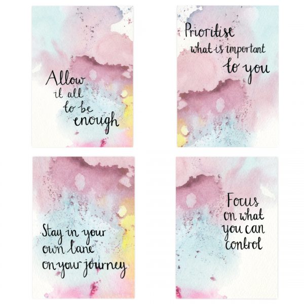 Allow it all to be enough motivational inspirational postcard set