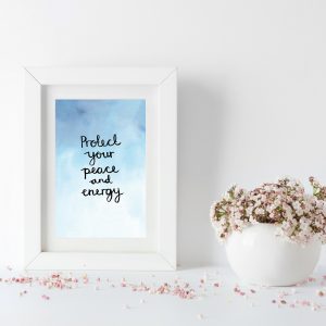 Protect your peace and energy motivational inspirational positive affirmation postcard