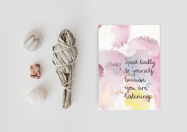 Self-kindness motivational inspirational postcard